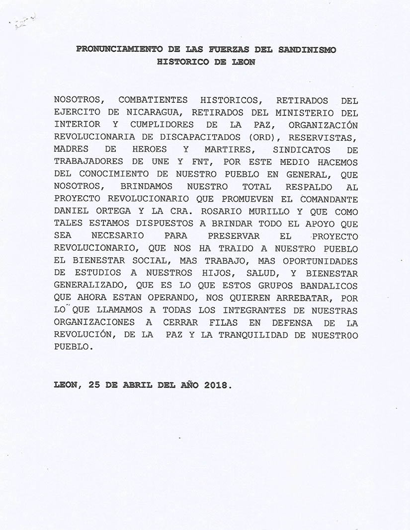 pronunciamiento